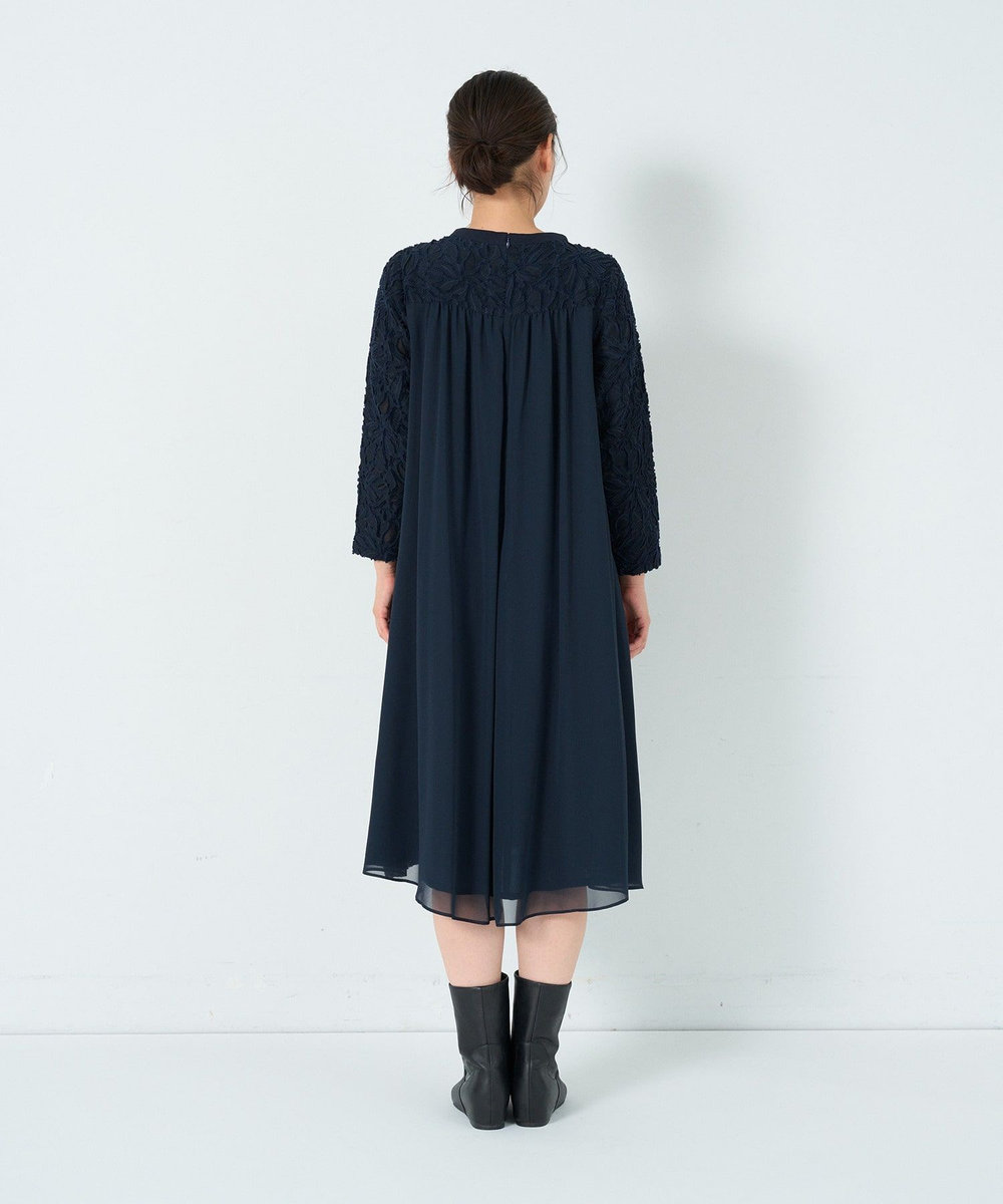 ADIEU TRISTESSE カットジャカードワンピース ネイビー