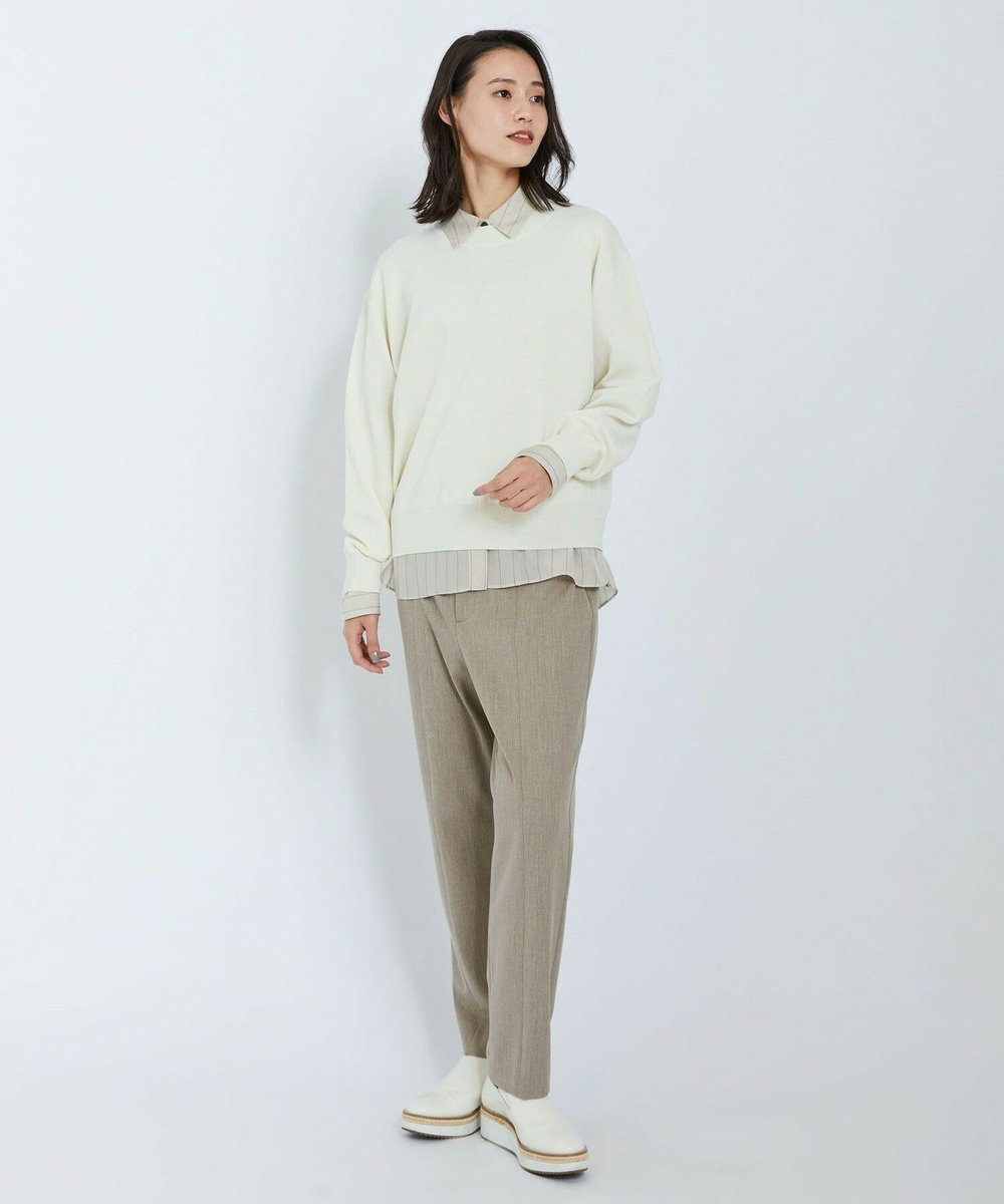L'EQUIPE バックブラッシュツイルパンツ モカ