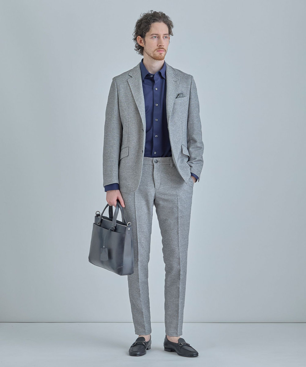 MEN'S BIGI 【ACTIVE TAILOR】カラミメッシュストレッチジャケット＜軽量/通気性/ストレッチ＞ グレー