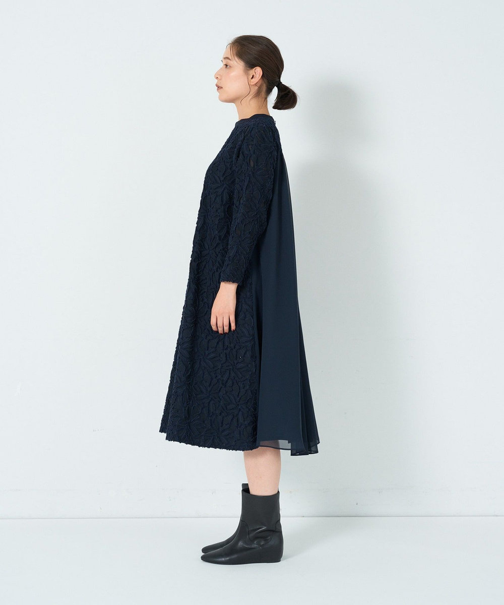 ADIEU TRISTESSE カットジャカードワンピース ネイビー