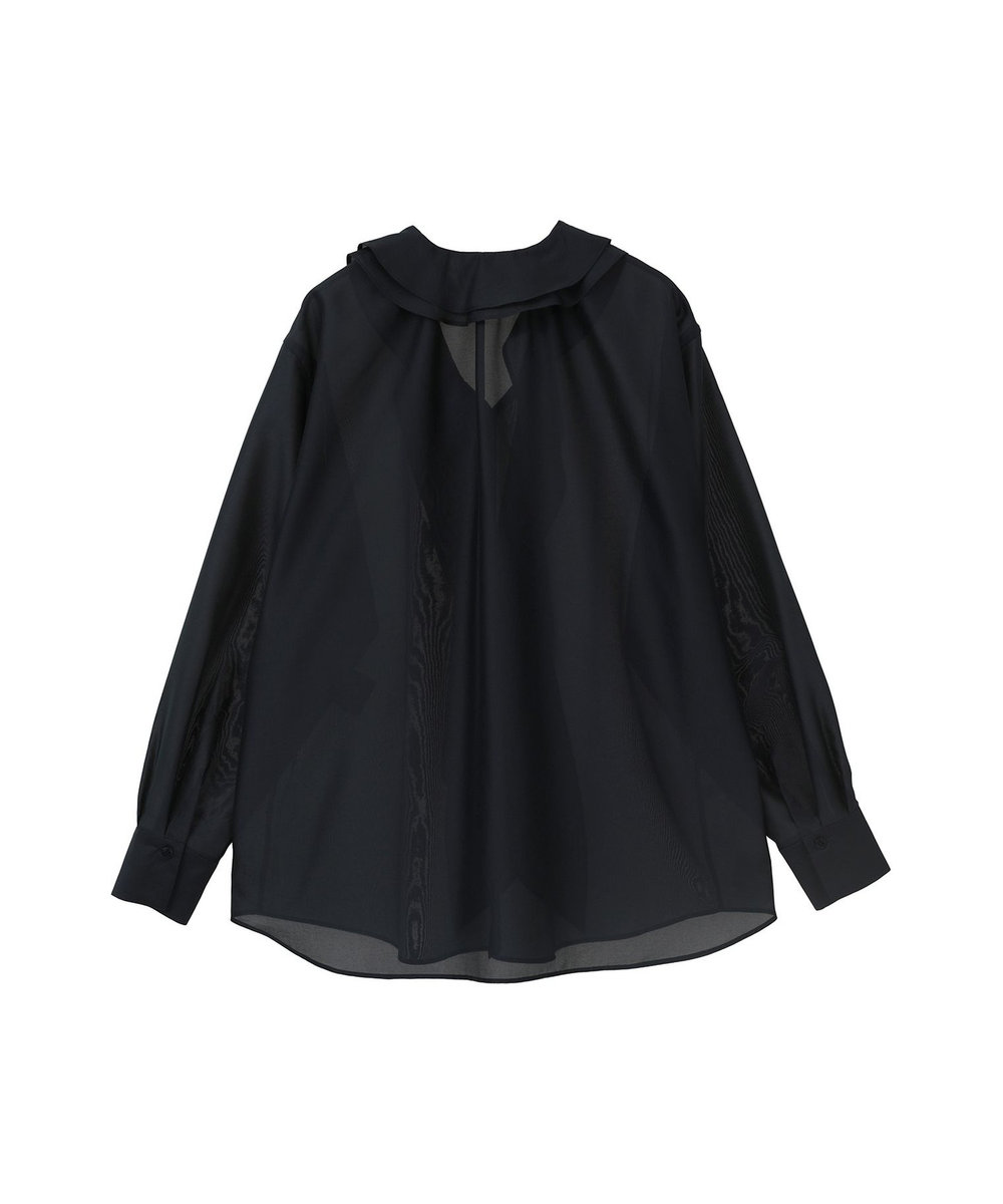 1er Arrondissement ラッフルＶネックブラウス ネイビー