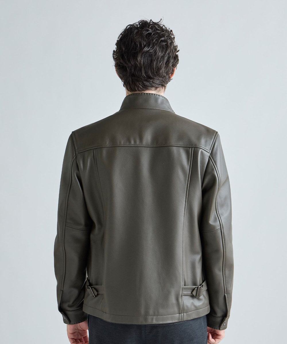 MEN'S BIGI ミリタリーディテール シープレザーブルゾン カーキ