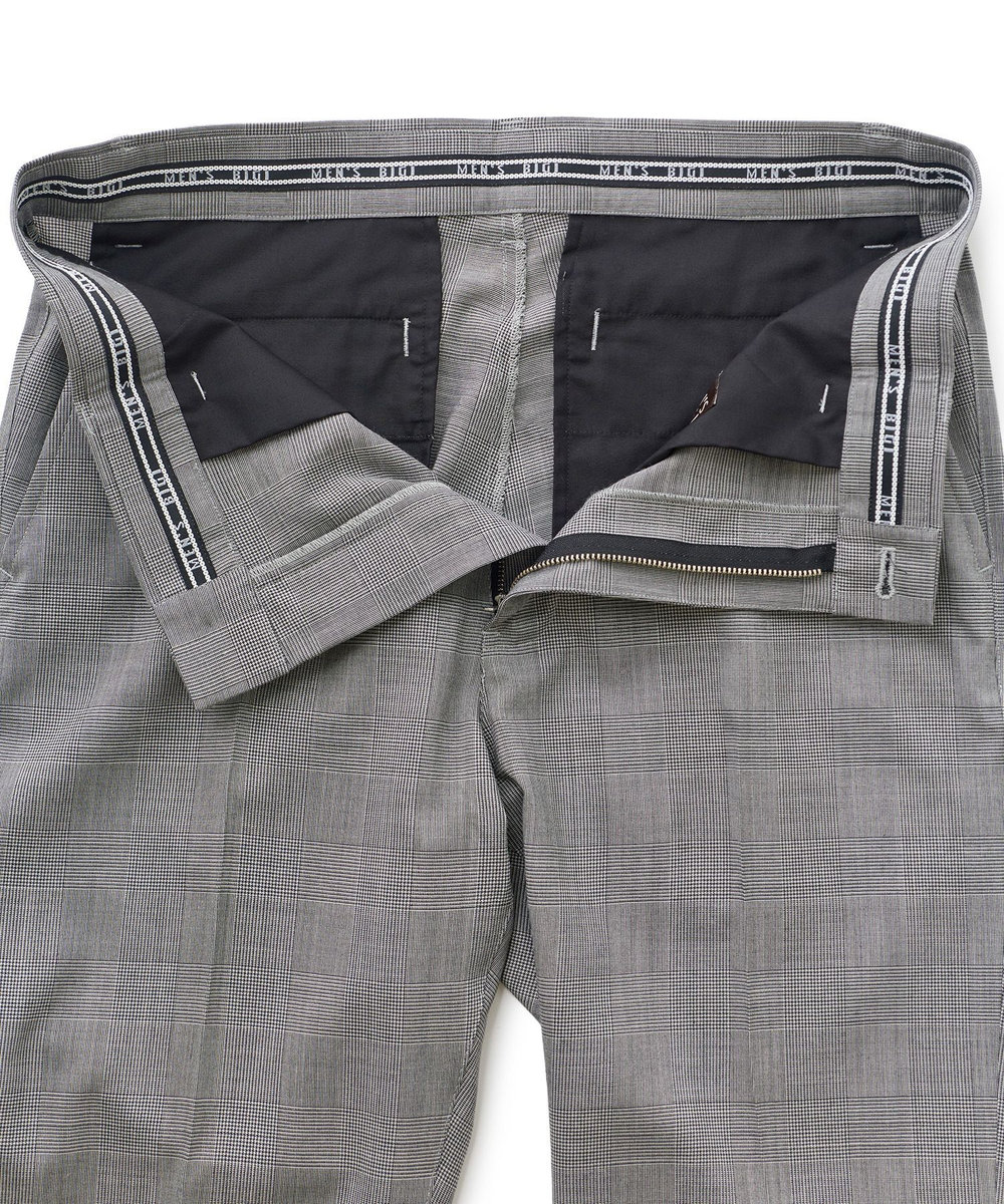 MEN'S BIGI SMART MERINOウールトロピカル/グレンチェック パンツ＜防シワ＞＜軽量＞＜ストレッチ＞ ブラック系その他