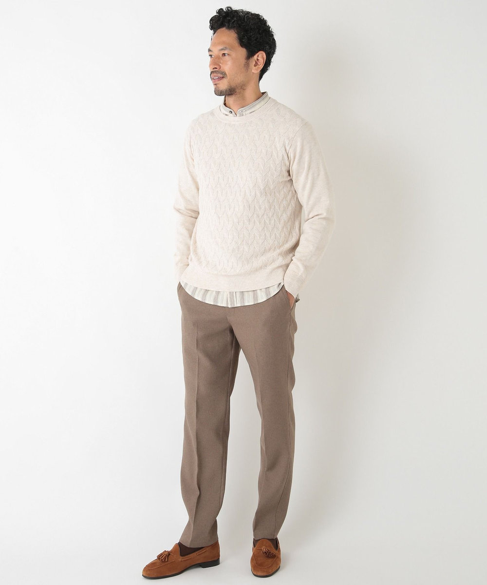 MEN'S BIGI 【スタプレタイプ/EASY CARE】ツイルストレッチイージーパンツ ブラウン