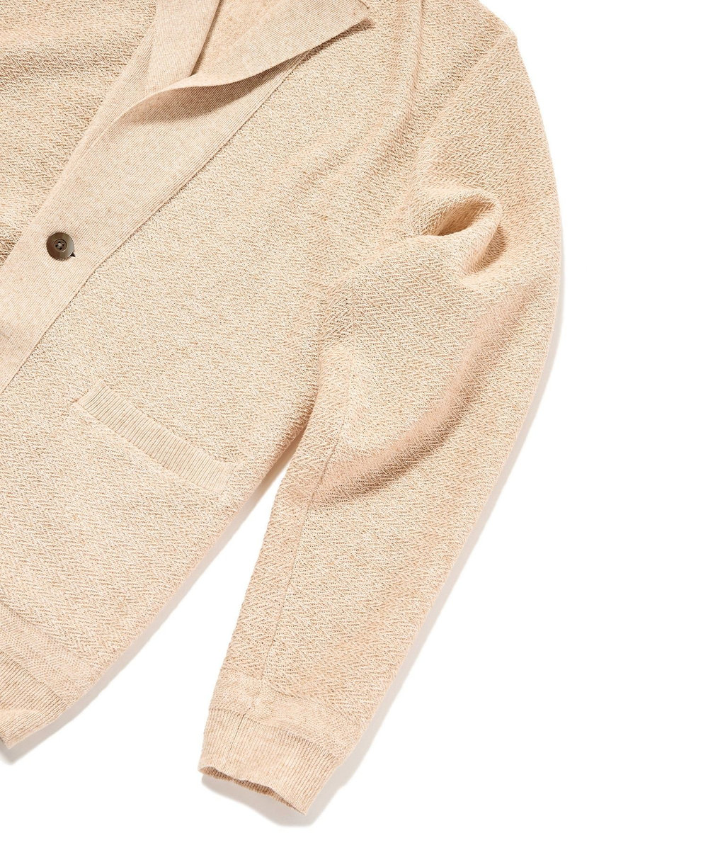 MEN'S BIGI ジャケットデザインニット ベージュ