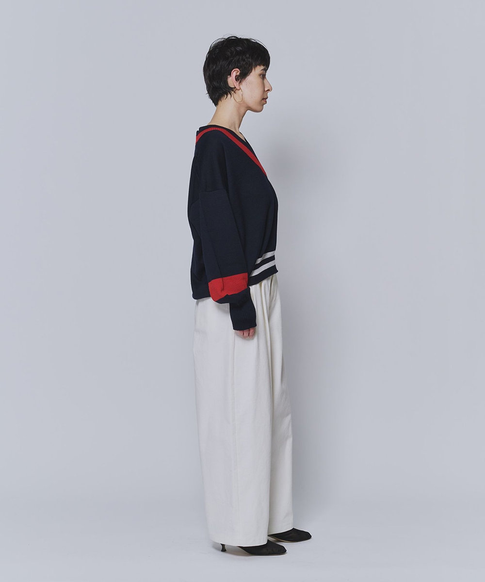 1er Arrondissement ＜tricot de papa（トリコ・デ・パパ）>スクールニットプルオーバー ネイビー