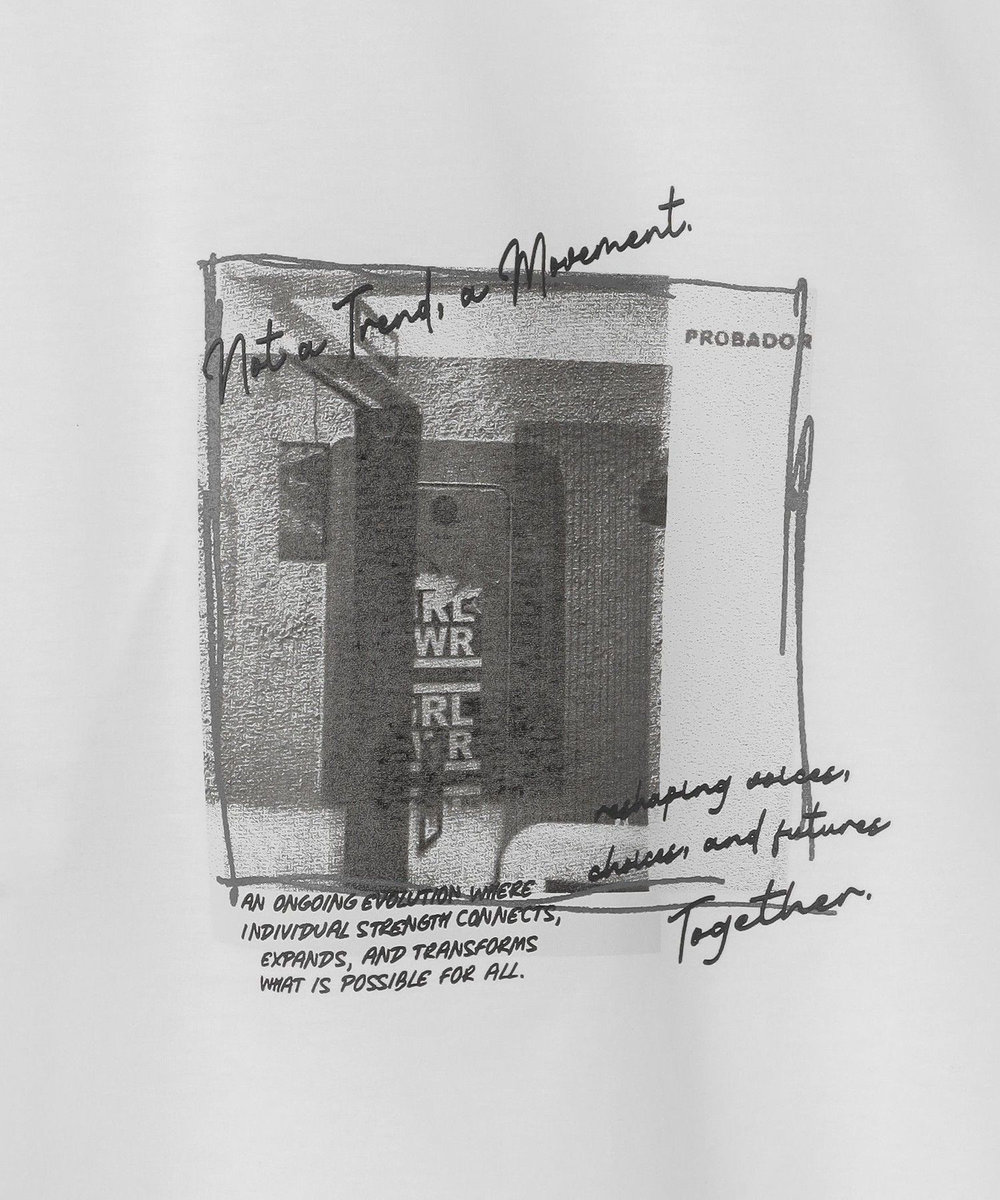 MOGA Lサイズ（大きいサイズ） 【大きいサイズ】ハイゲージ天竺フォトプリントTシャツ ホワイト