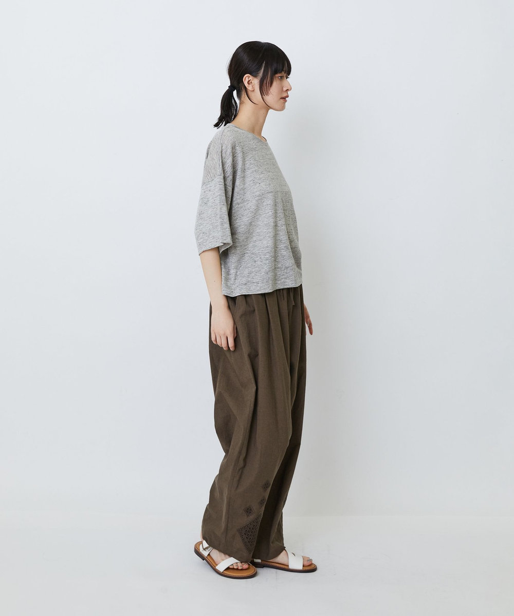 LOISIR リネン天竺ショートTシャツ グレー系その他