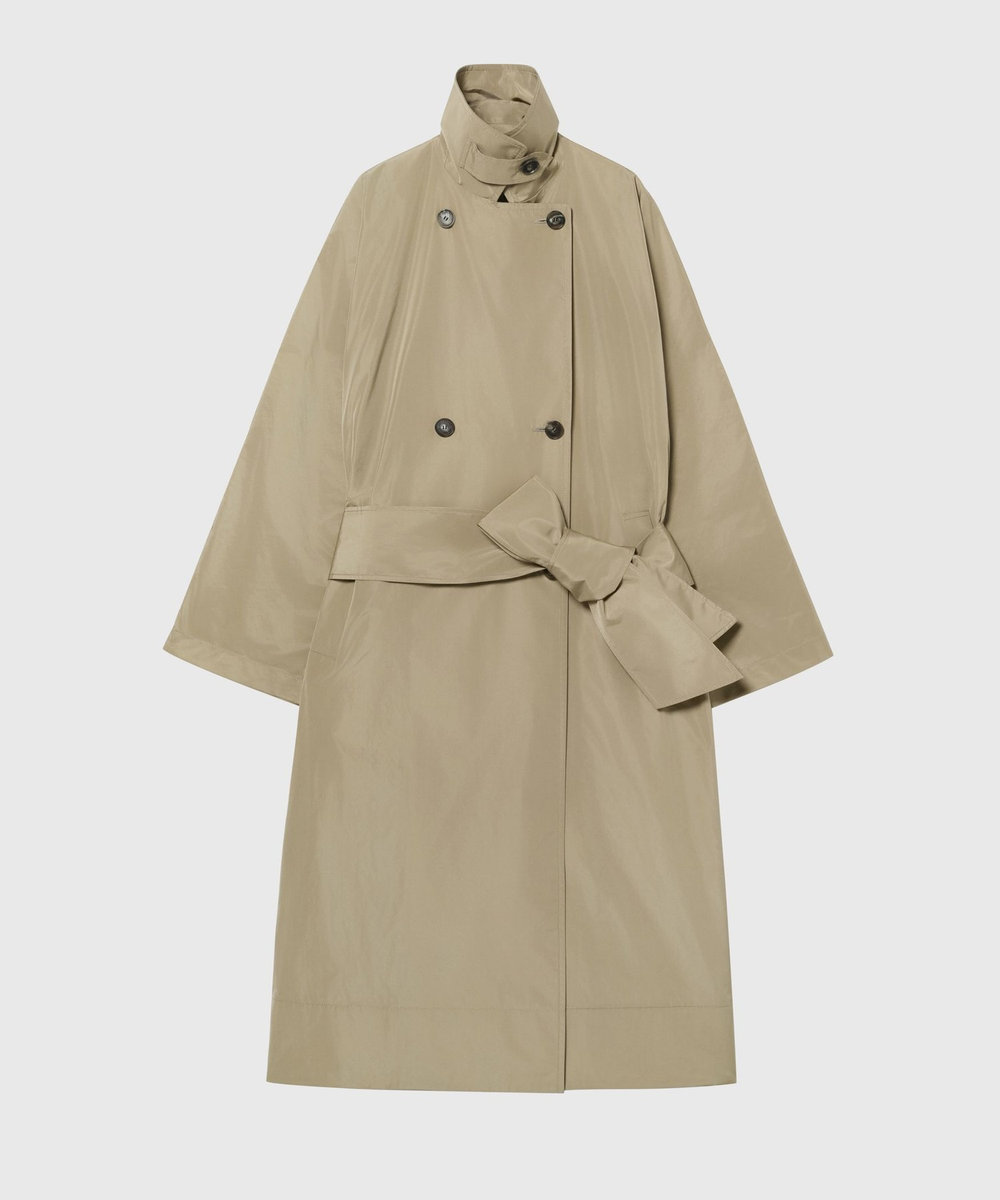 DÉPAREILLÉ TAFFETA PONCHO COAT / タフタポンチョコート ベージュ