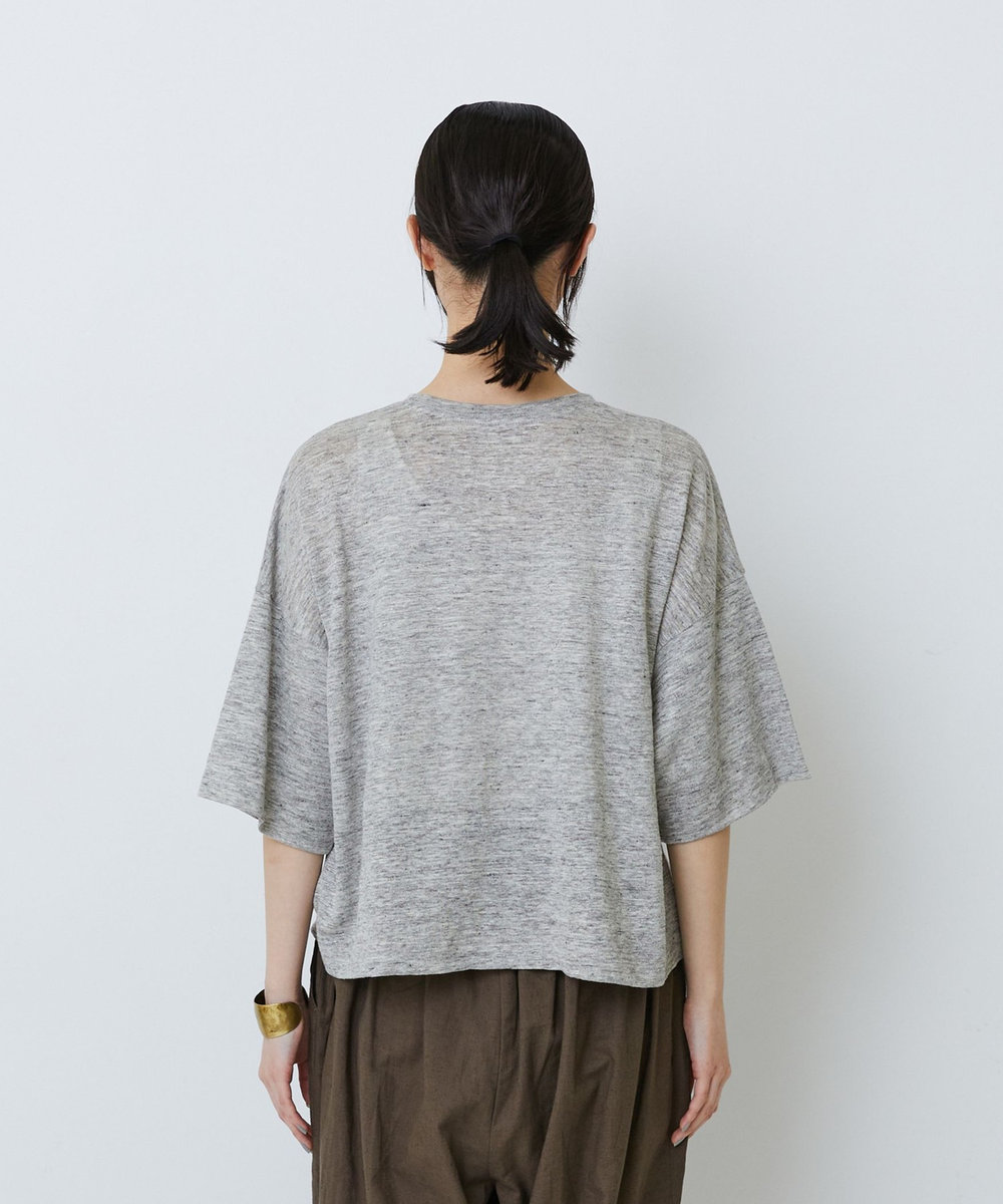LOISIR リネン天竺ショートTシャツ グレー系その他