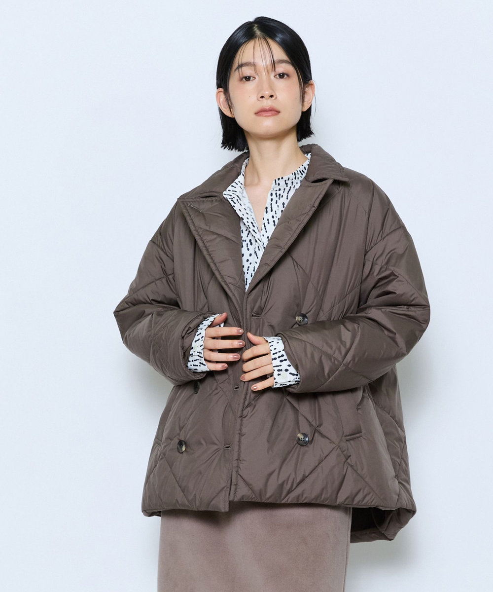 feerique  feerique ポリエステルキルティングピーコート モカ
