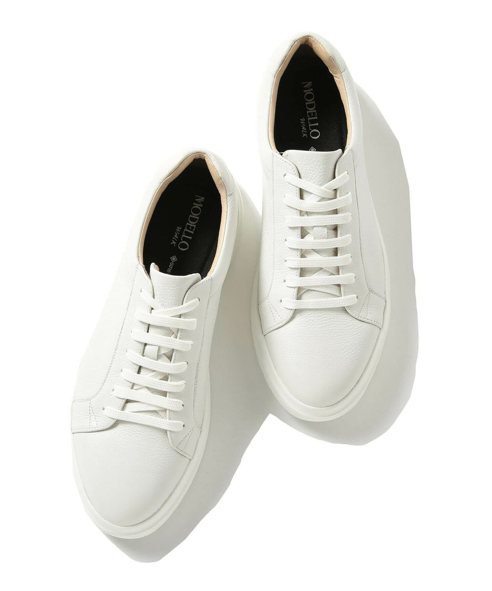 MEN'S BIGI 【MODELLO/モデロ】GORETEX 別注 レザースニーカー＜防水・抗菌・抗ウイルス加工・抗カビ・防臭・消臭＞ ホワイト