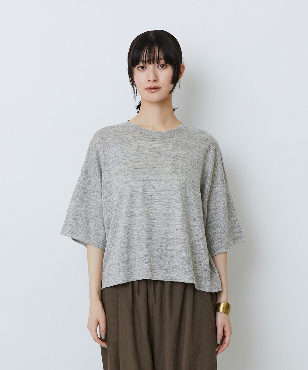 LOISIR リネン天竺ショートTシャツ グレー系その他