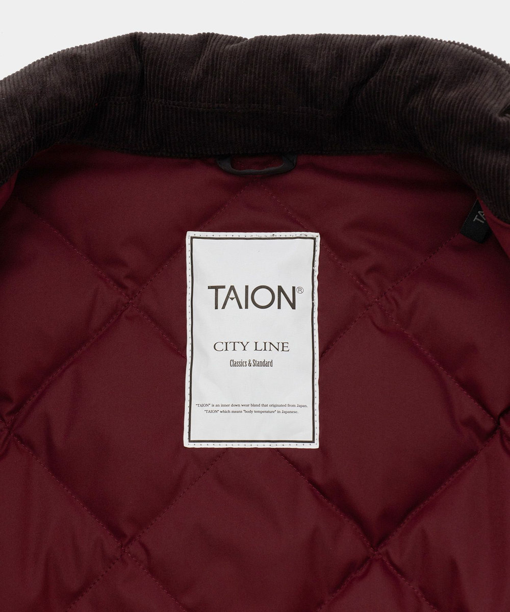 UNION STATION TAION シティ パイピングカラー ダウンカーディガン リラックスルーズ ダークグレー