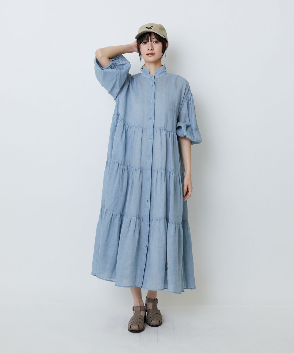 LOISIR ラミーティアードワンピース ブルー