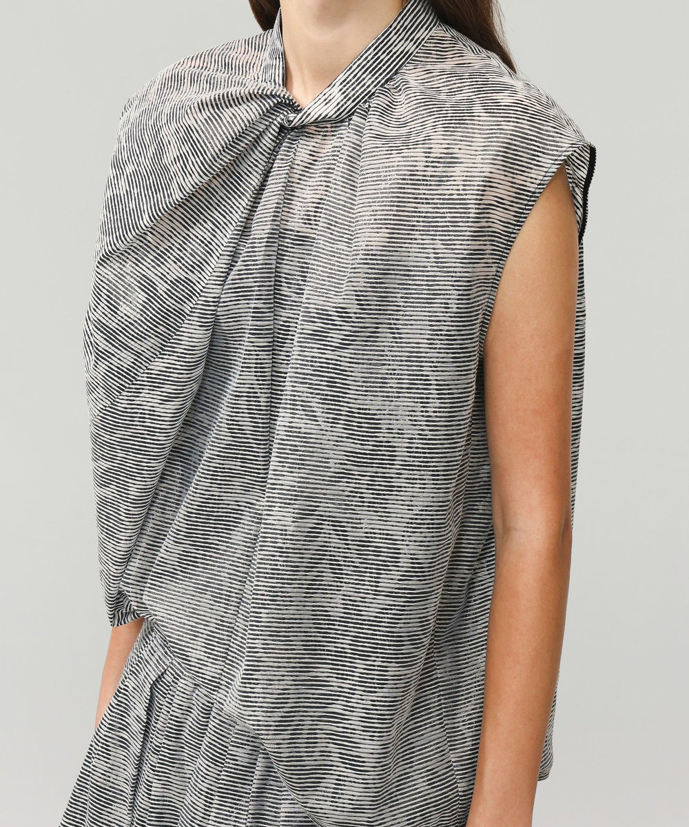 DÉPAREILLÉ LAME BORDER BLOUSE / ラメボーダーブラウス ブラック