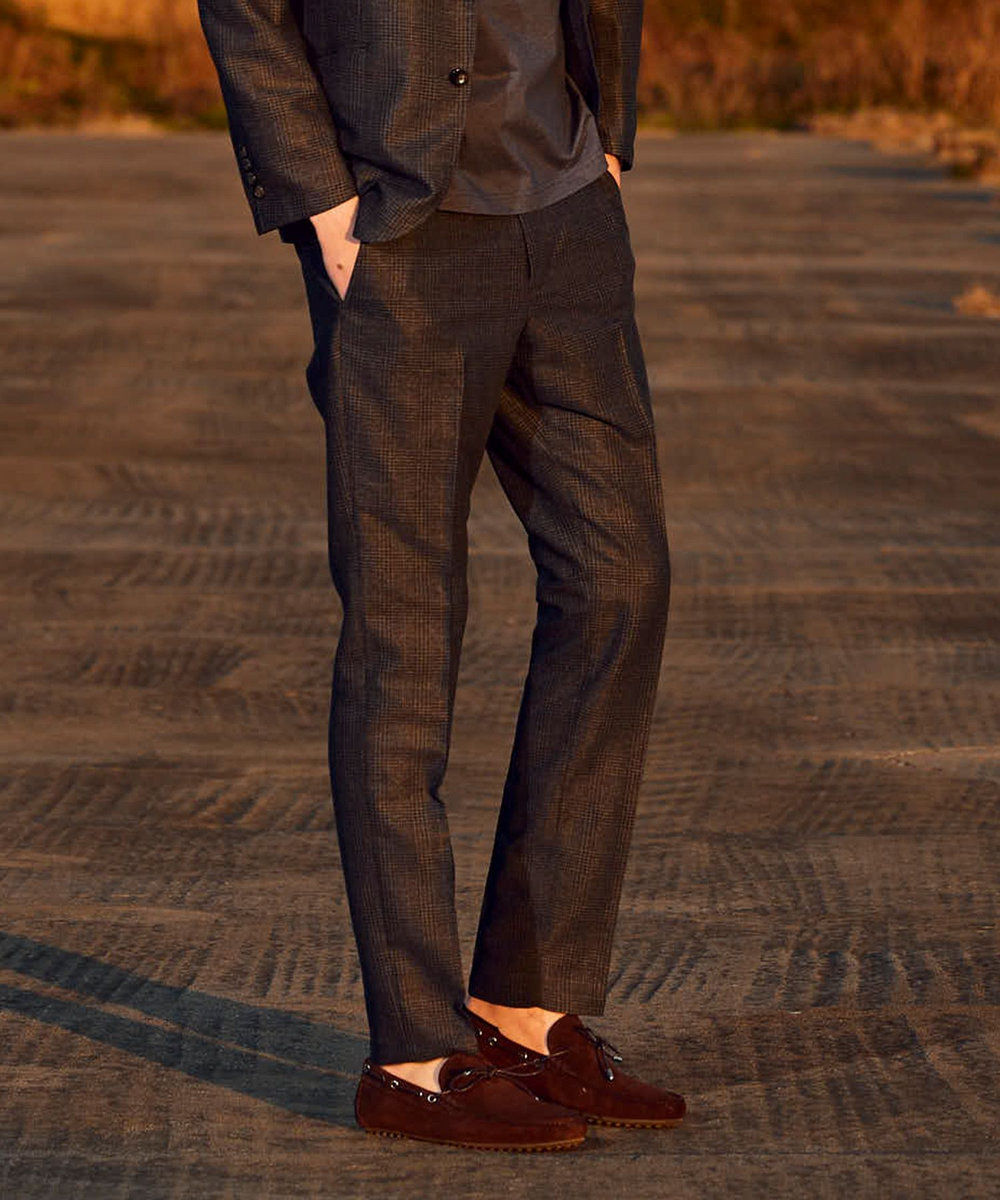 MEN'S BIGI レザードライビングシューズ ブラウン