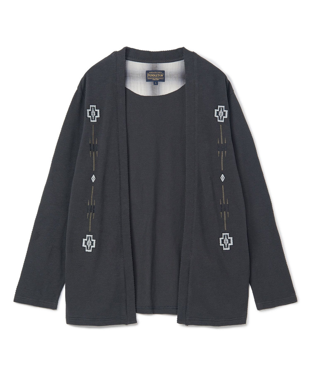 MEN'S BIGI 【PENDLETON/ペンドルトン】別注 鹿の子刺繍カーディガン チャコールグレー