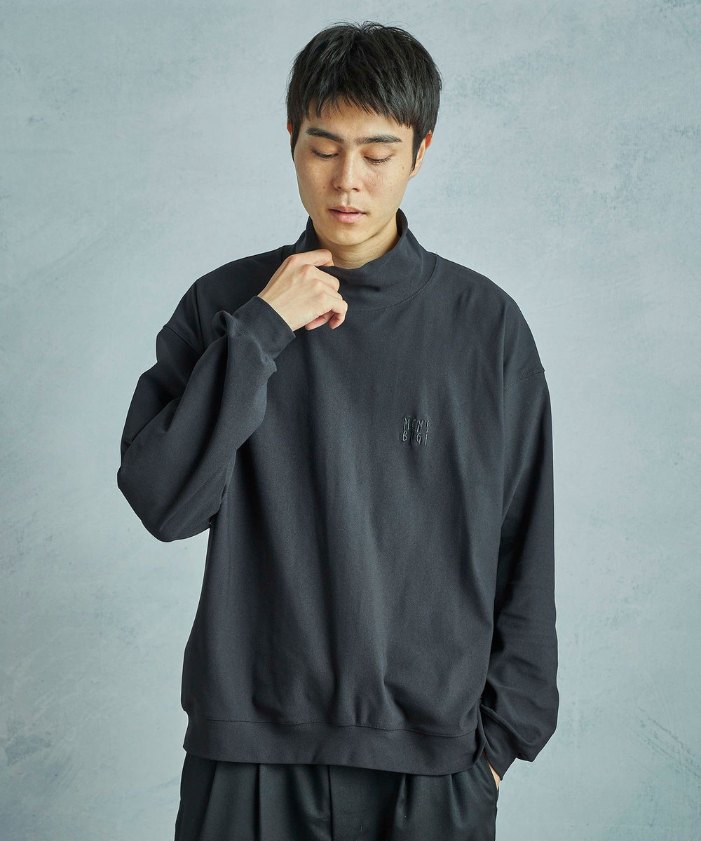 MEN'S BIGI 【50th Anniv . 中田 慎介】NYLON TURTLENECK CUT SEW ブラック