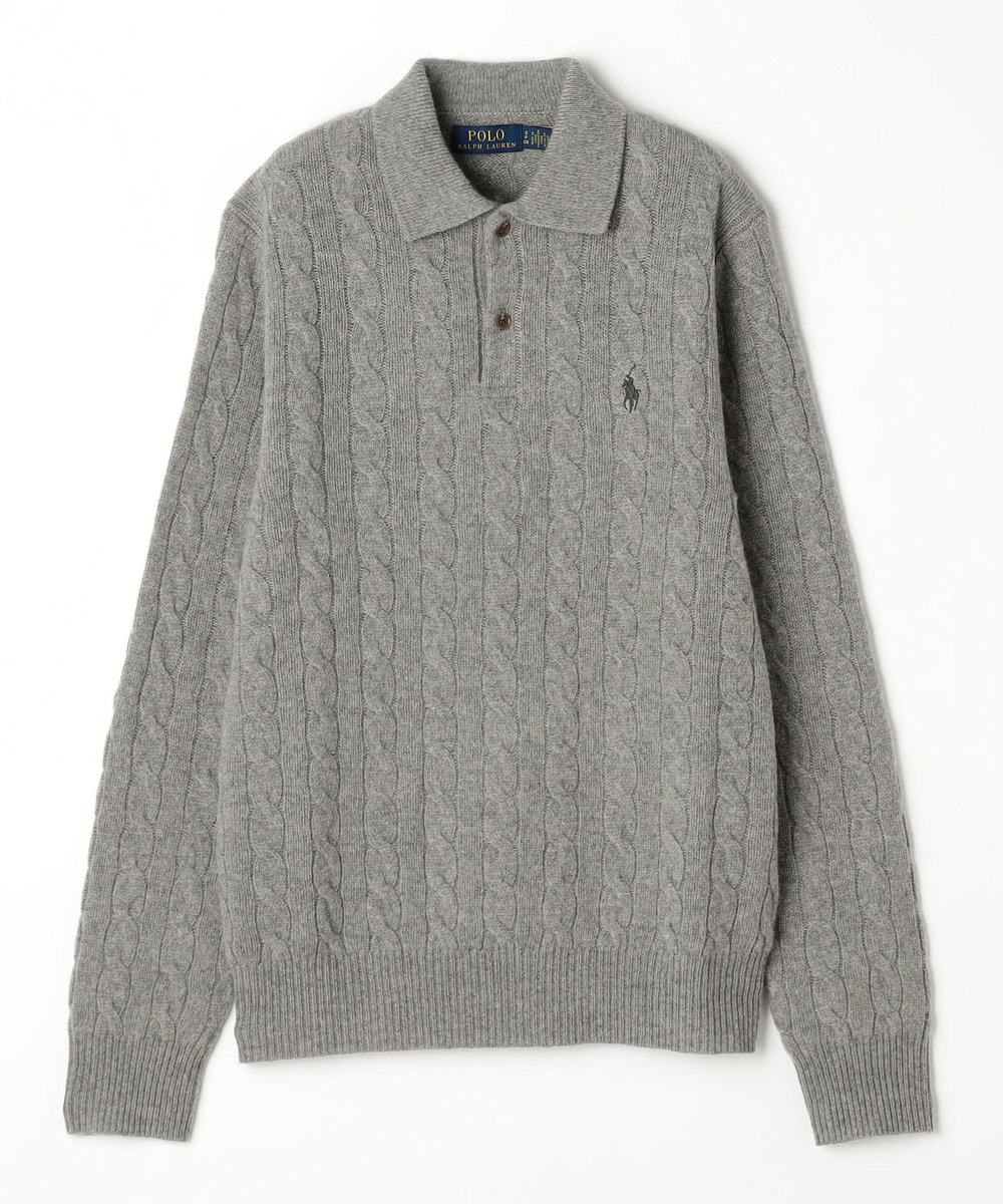 1er Arrondissement ＜POLO RALPH LAUREN/ポロ ラルフ ローレン＞ウールカシミアケーブルニット グレー