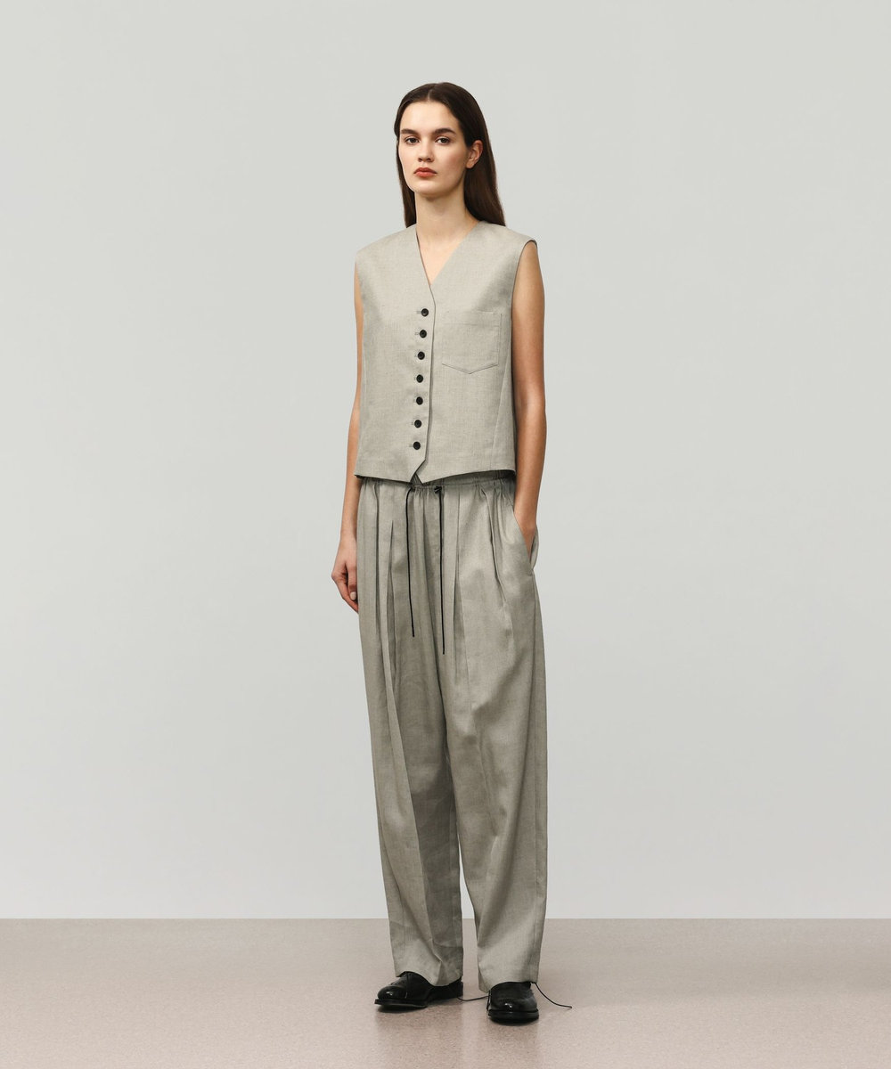DÉPAREILLÉ RAMIE POLY TWILL BALLOON PANTS / ラミーポリツイルバルーンパンツ ベージュ