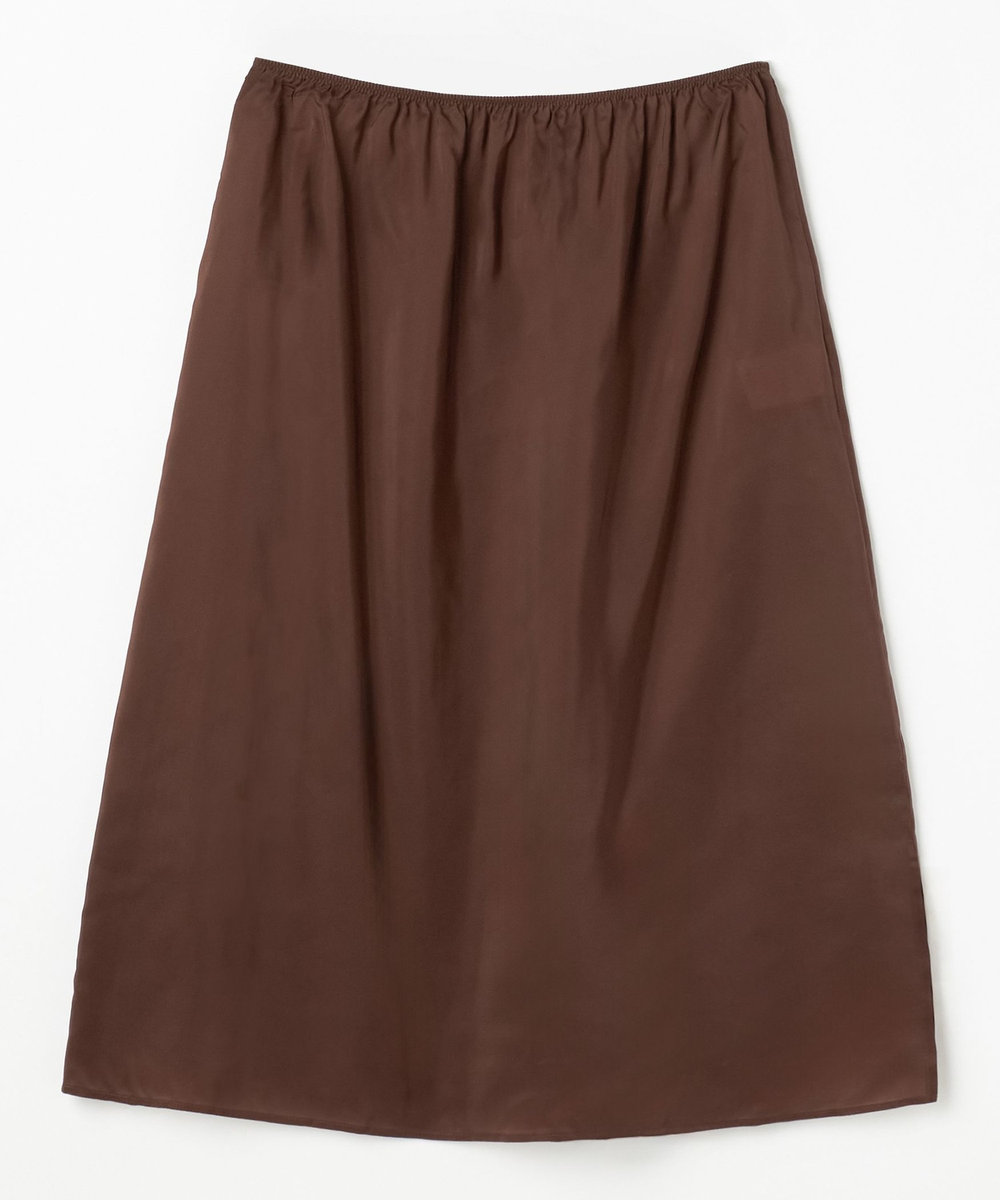 DÉPAREILLÉ SILK POLY TIERED PLEATS SKIRT / シルクポリティアードプリーツスカート ブラウン