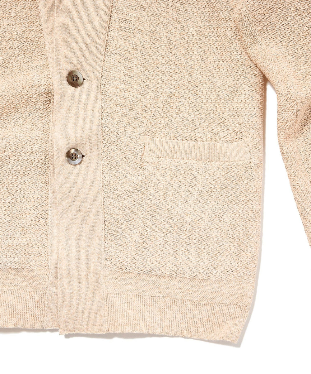 MEN'S BIGI ジャケットデザインニット ベージュ