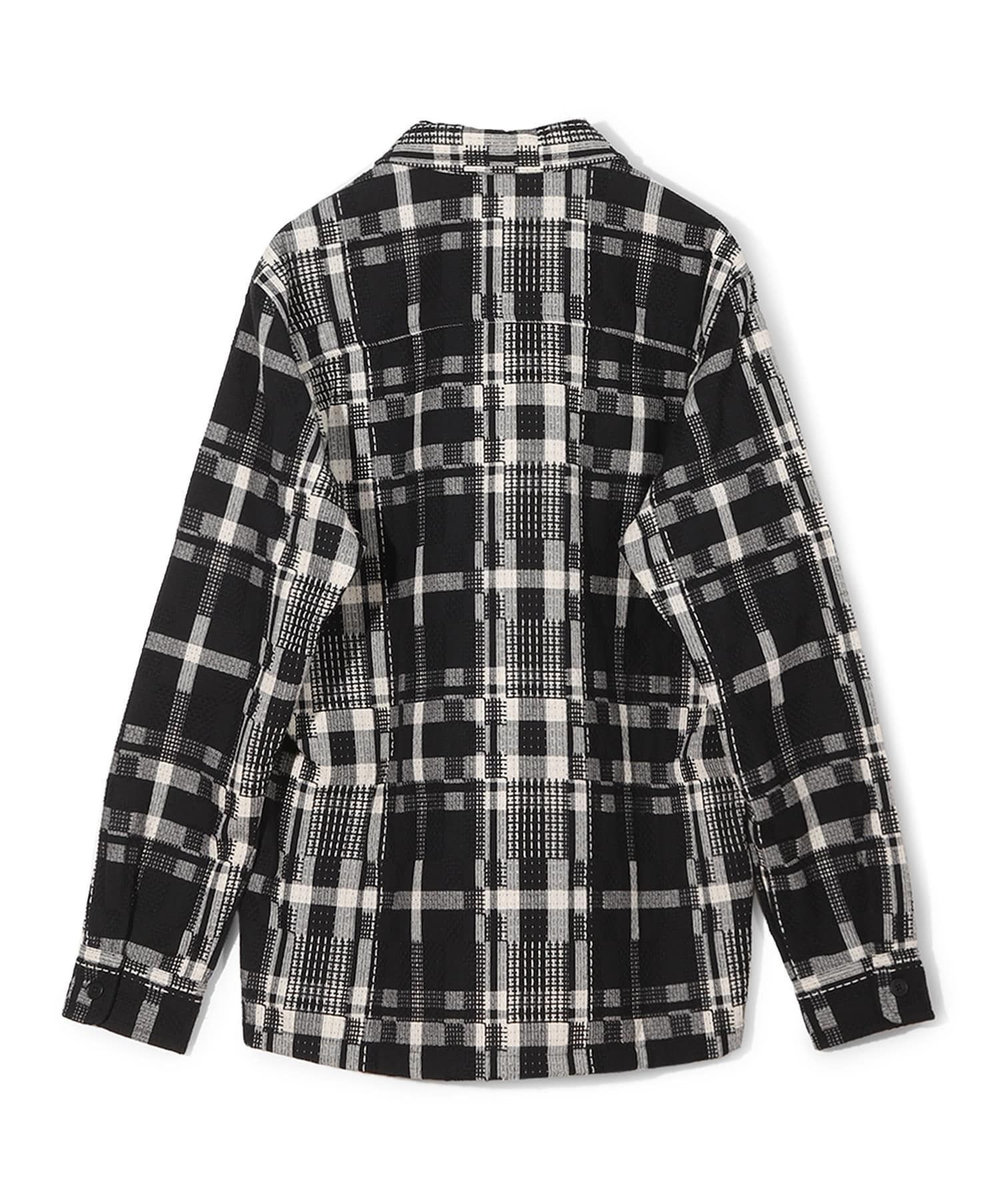 MEN'S BIGI 【Wax London/ワックスロンドン】Whiting バスケット織チェック柄シャツジャケット ブラック系その他