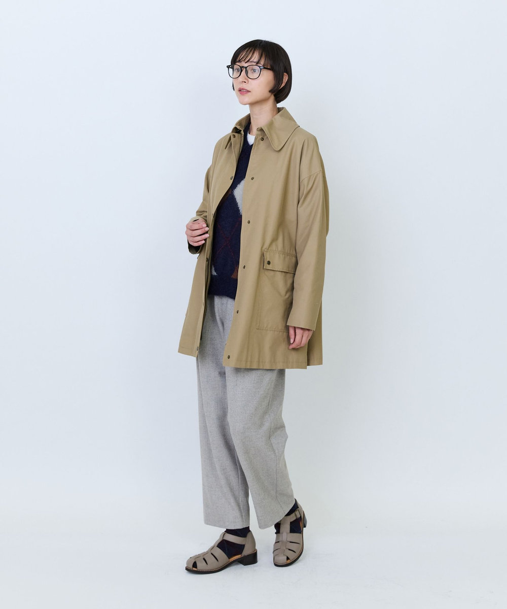 LOISIR クラシカルツイードテーパードパンツ ベージュ