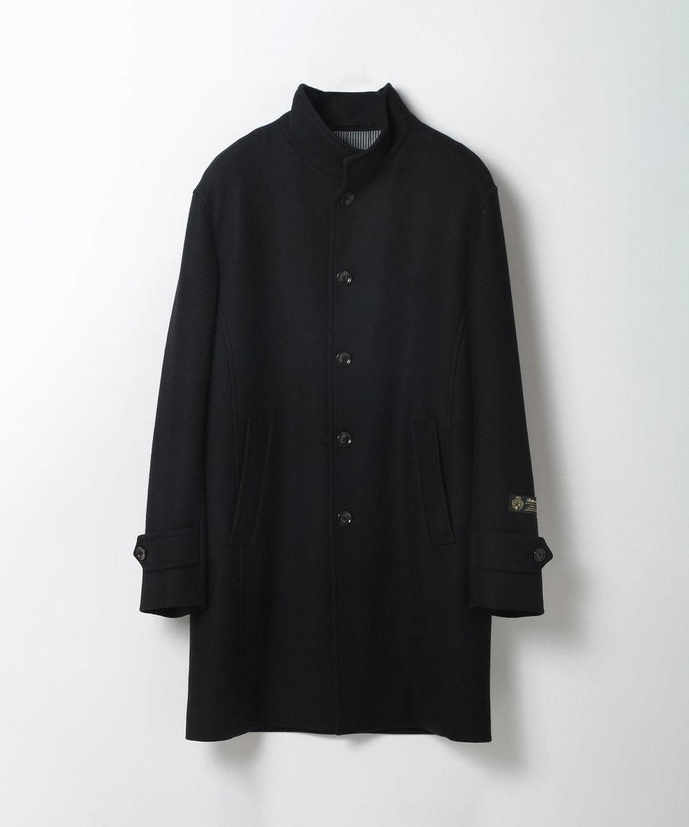 MEN'S BIGI Bellandiウールメルトンスタンドカラーコート ブラック