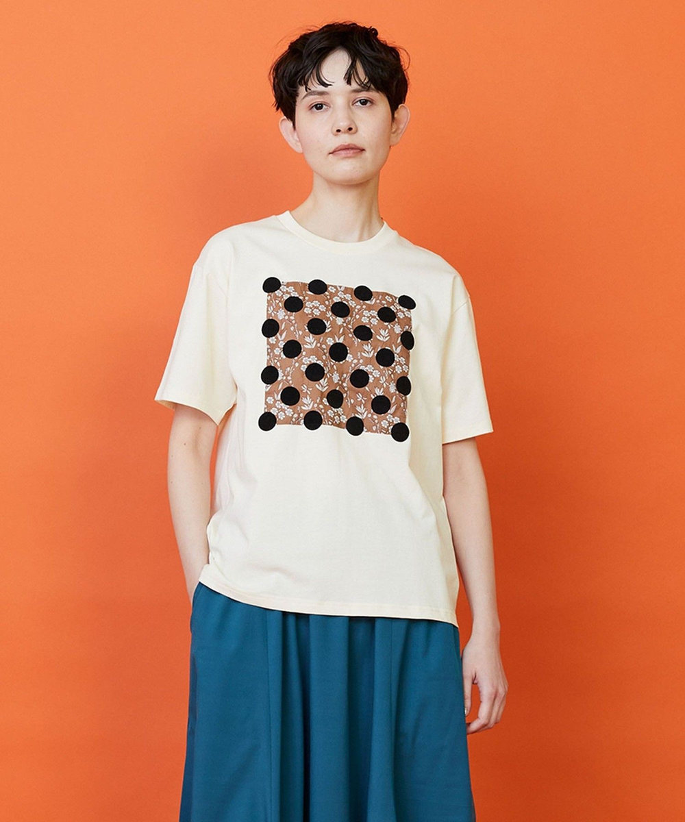 FRAPBOIS ガーデンフローＴシャツ クリーム