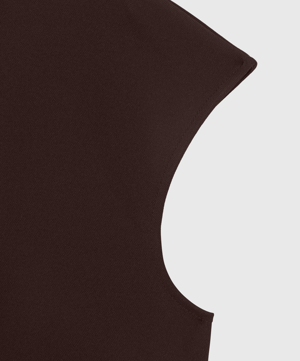 DÉPAREILLÉ TRIACETATE JERSEY ASYMMETRY TOPS / トリアセテートジャージーアシンメトリートップス ボルドー