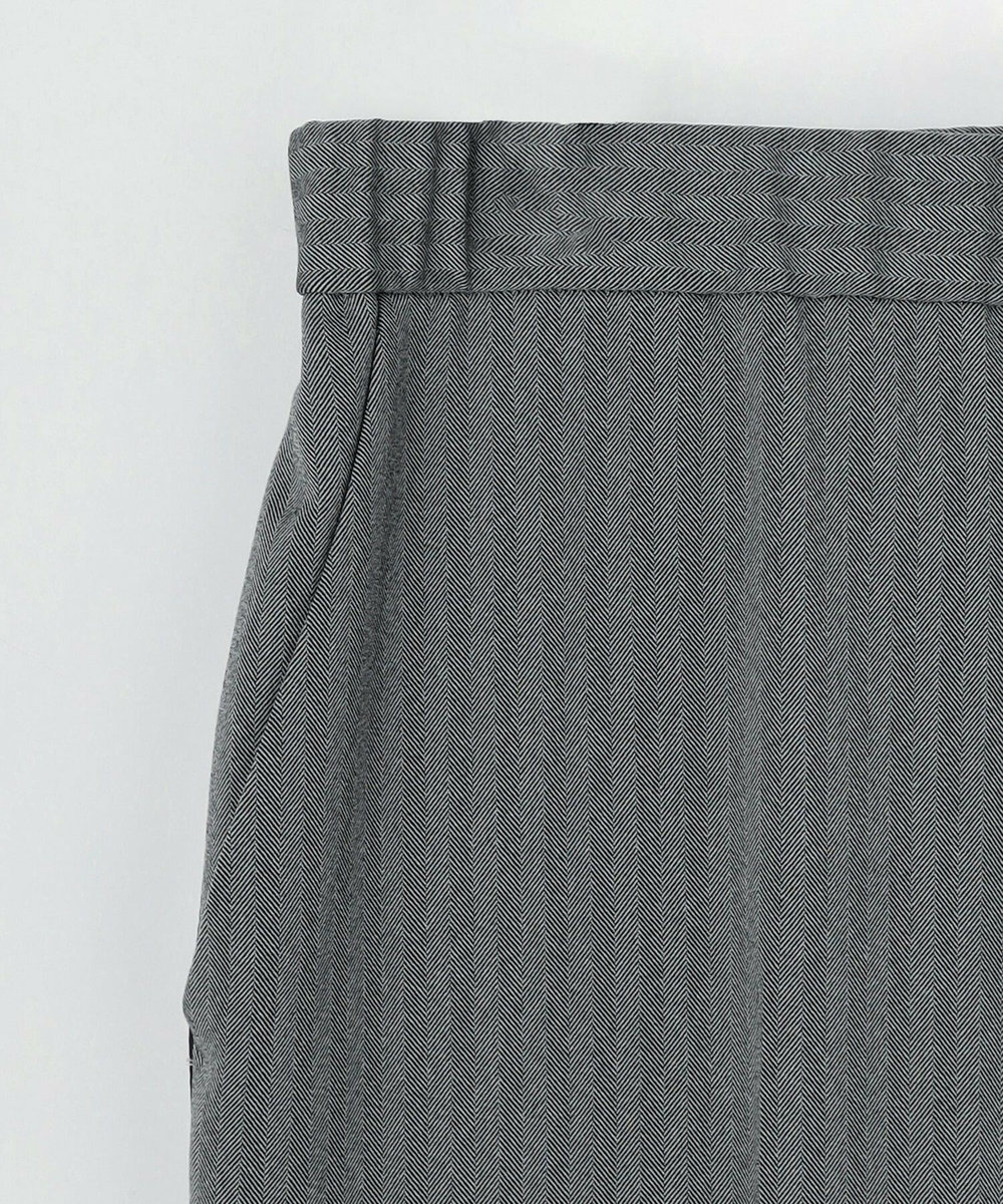 MOGA ヘリンボンストレッチテーパードパンツ グレー