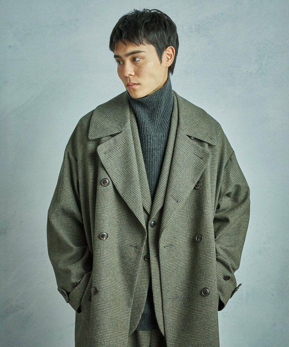 MEN'S BIGI 【50th Anniv . 菊池武夫】WOOL HOUNDSTOOTH JACKET カーキ