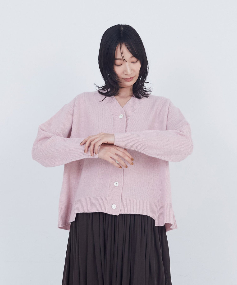 ADIEU TRISTESSE ウールカシミヤニットカーディガン ピンク