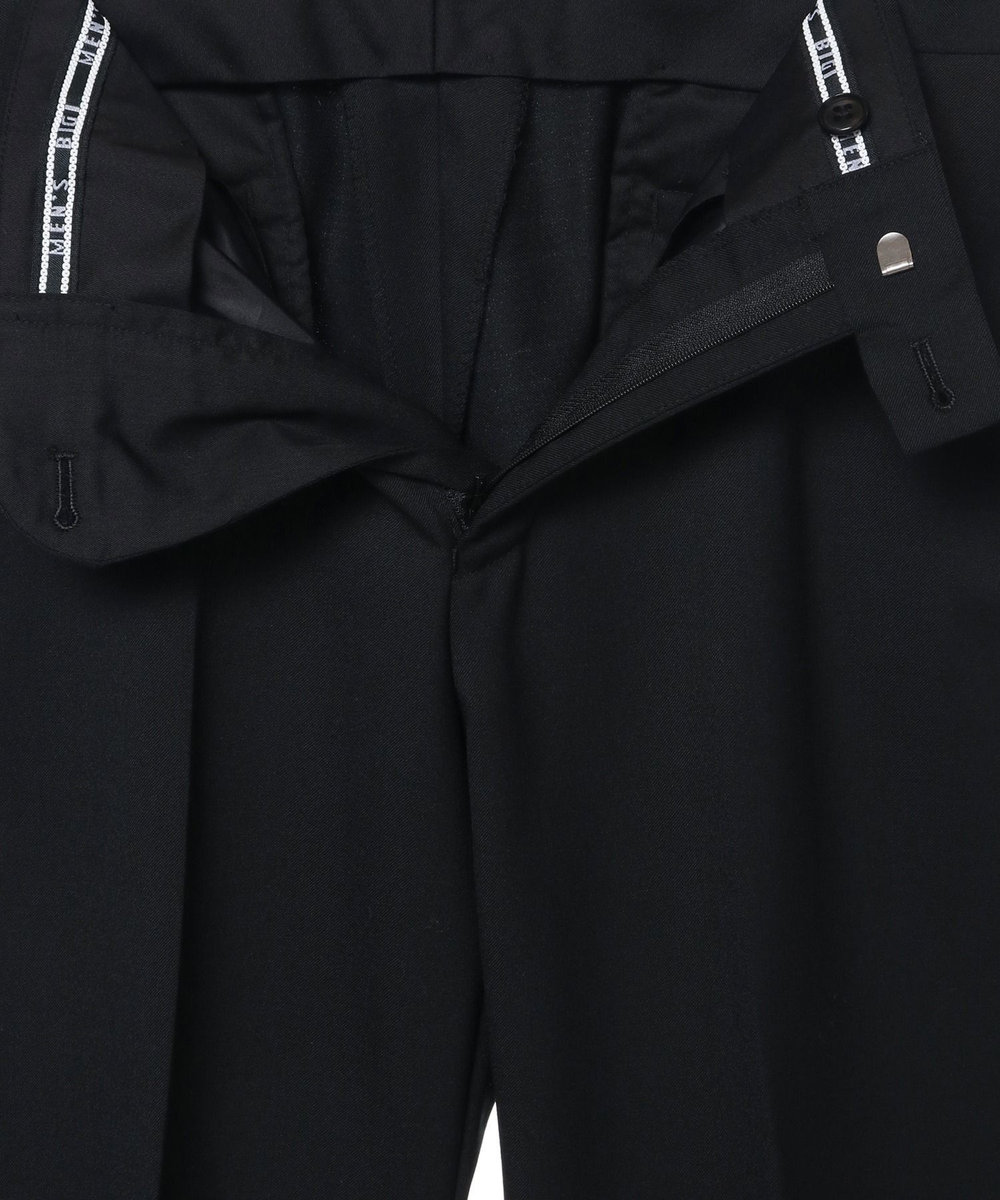 MEN'S BIGI 【スリーピース対応】サージ綾ブラック無地スーツセットアップ ブラック