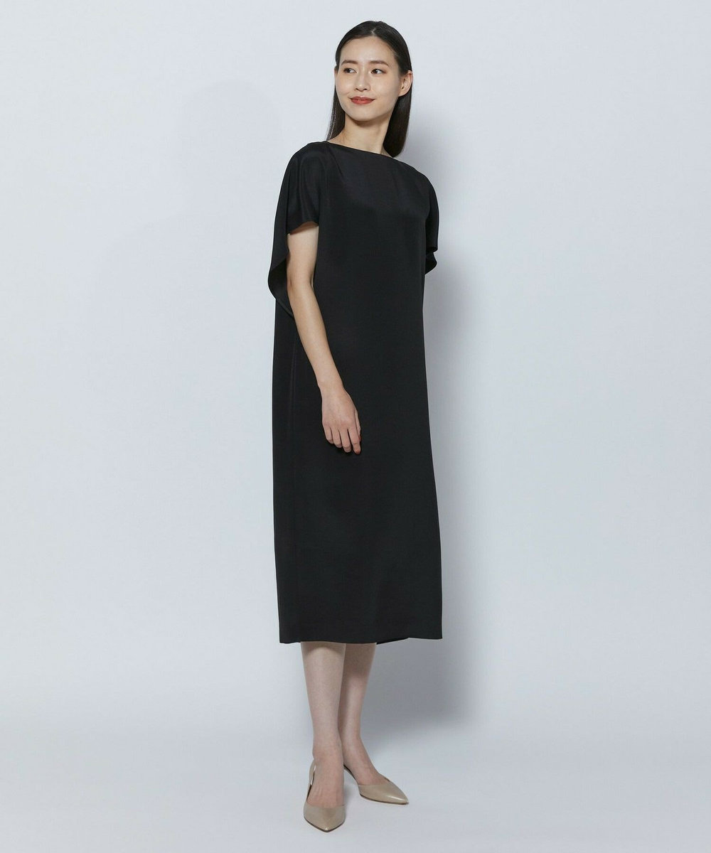 L'EQUIPE COUTURIER シルク二重織ワンピース ブラック