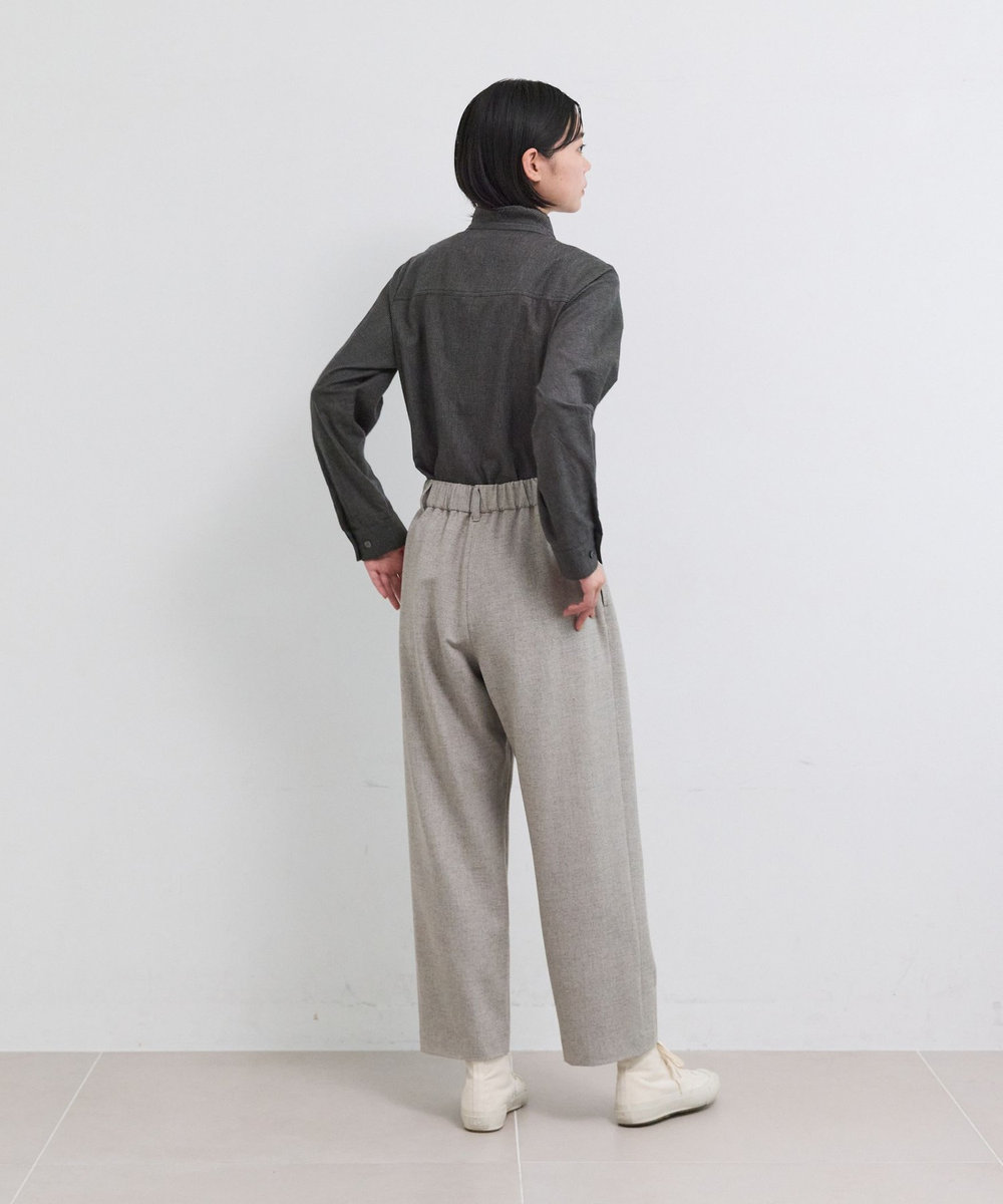 LOISIR クラシカルツイードテーパードパンツ ベージュ