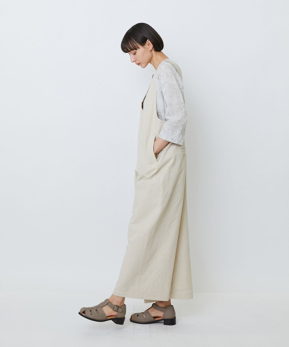 LOISIR 【MTサイズ有り】グランジコットンポプリンオールインワン ベージュ系その他