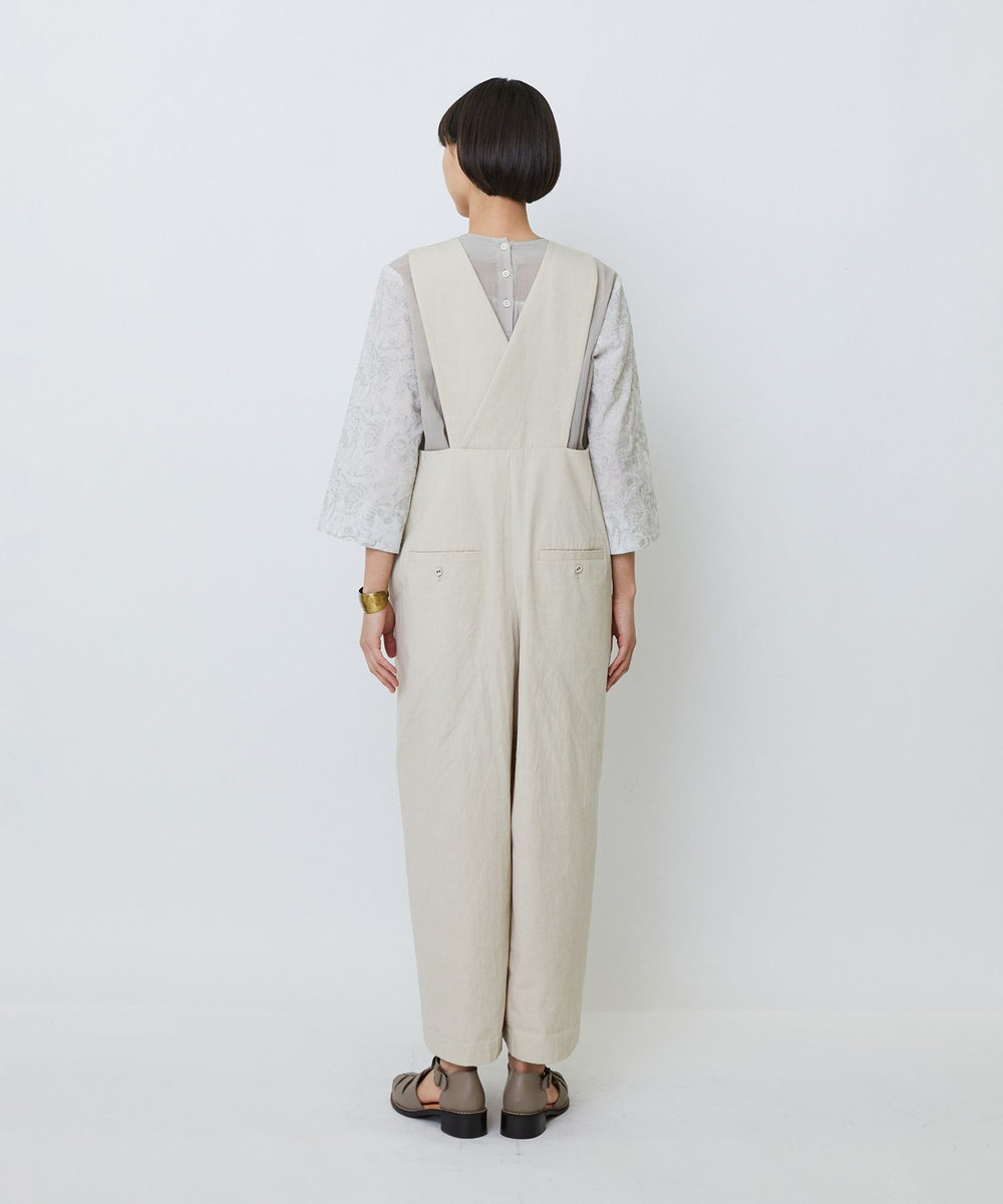 LOISIR 【MTサイズ有り】グランジコットンポプリンオールインワン ベージュ系その他