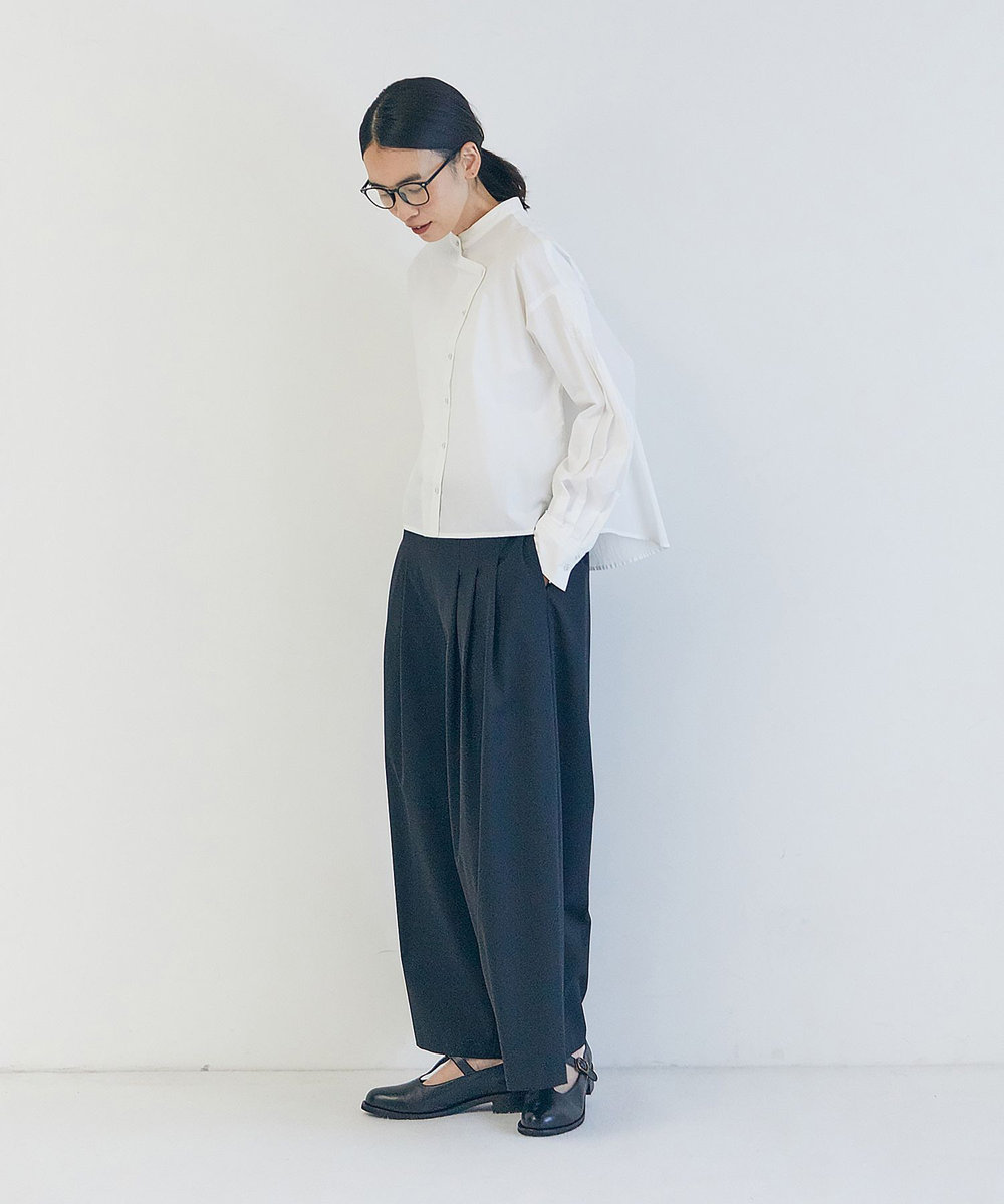 LOISIR ワークディテールショートシャツ ホワイト
