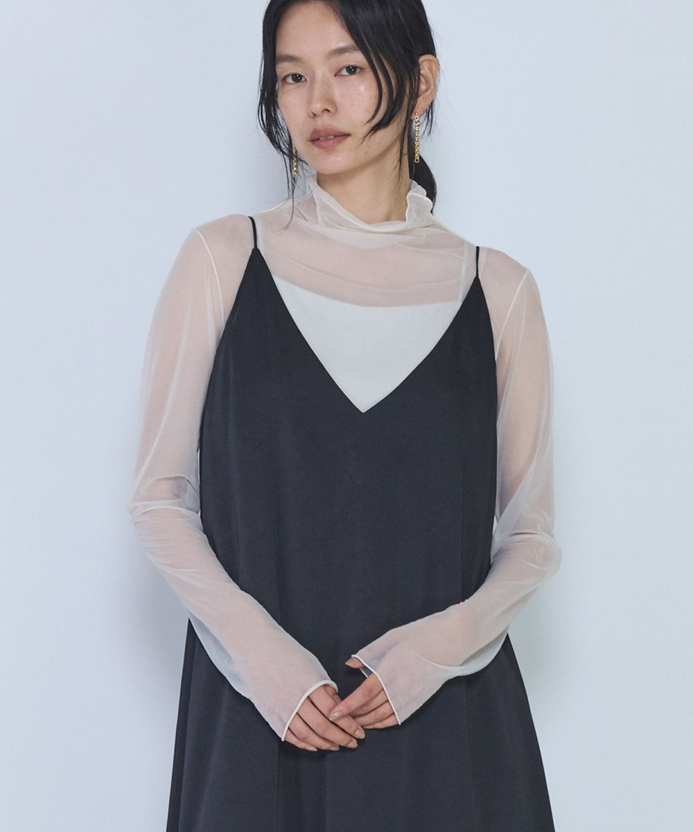 1er Arrondissement シアーハイネックカットソー オフホワイト