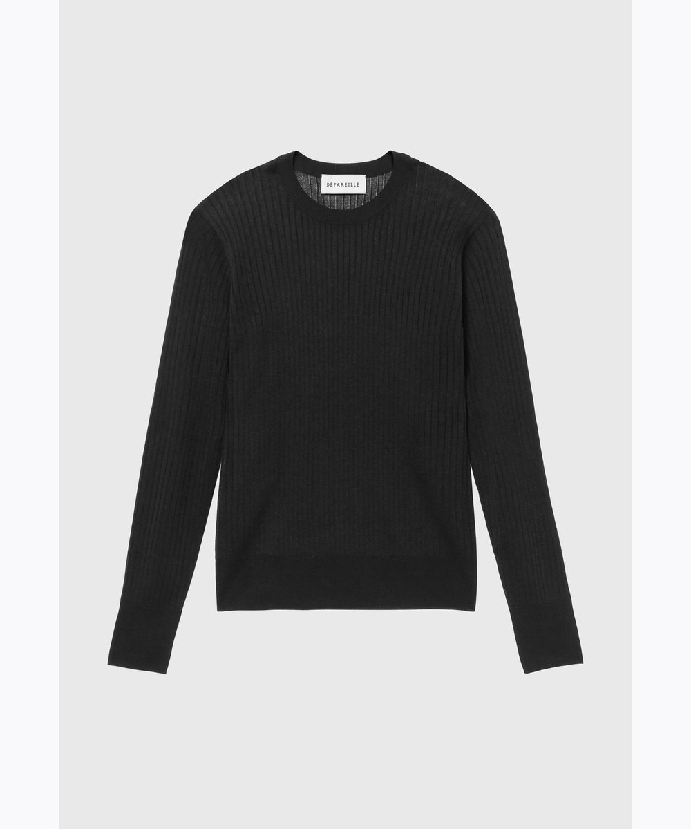 DÉPAREILLÉ SHEER RIB PULLOVER / シアーリブプルオーバー ブラック