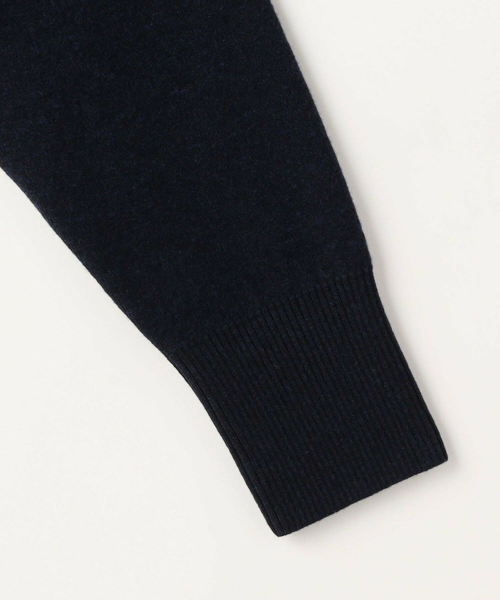 MOGA Lサイズ（大きいサイズ） 【大きいサイズ】WOOLEN×AMOSSA Vネック配色カーディガン ネイビー