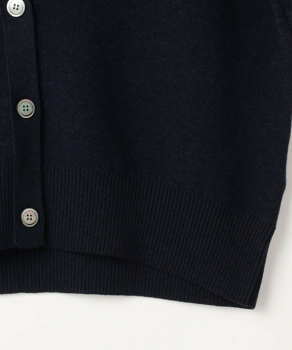 MOGA Lサイズ（大きいサイズ） 【大きいサイズ】WOOLEN×AMOSSA Vネック配色カーディガン ネイビー