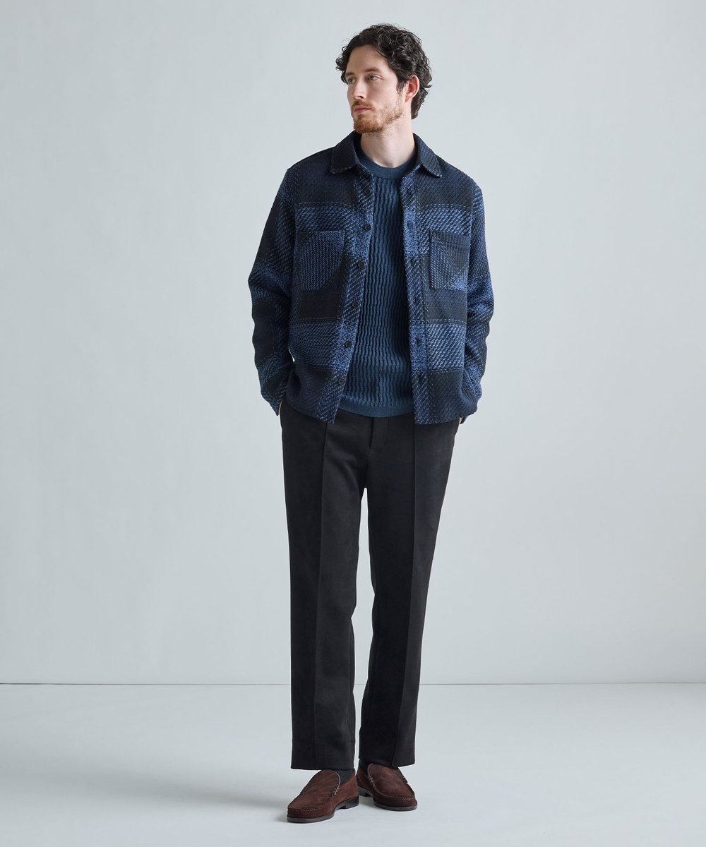 MEN'S BIGI フェイクスエードダンボール リラックスイージーパンツ ベージュ