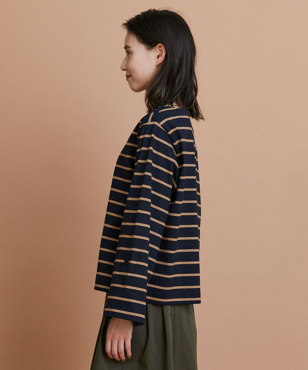 L'EQUIPE コットンボーダープルオーバー ベージュ