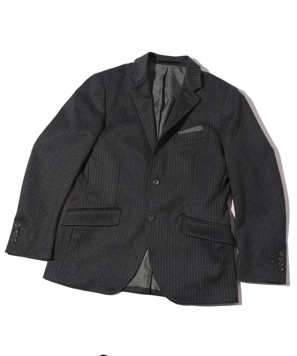 MEN'S BIGI 【ACTIVE TAILOR】エクストラTRジャージヘリンボーンプリントテーラードジャケット＜セットアップ・スリーピース対応＞ グレー