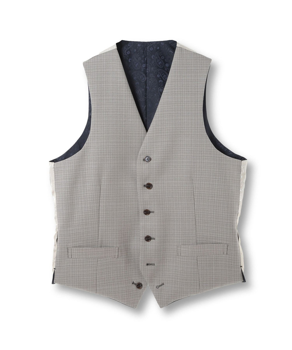 MEN'S BIGI ミックスヤーン/ポップサックリバーシブルベスト ベージュ