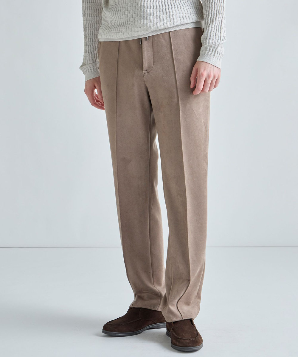 MEN'S BIGI フェイクスエードダンボール リラックスイージーパンツ ベージュ